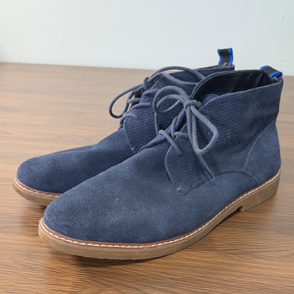 Steve Madden Blue Suede Hardenn‎ Men's Boots Sz 10
